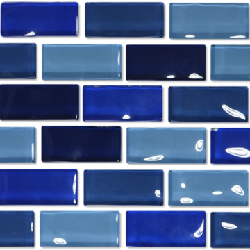 Aquabella Aqua Series Blue Opal 1x2 Glass Tile